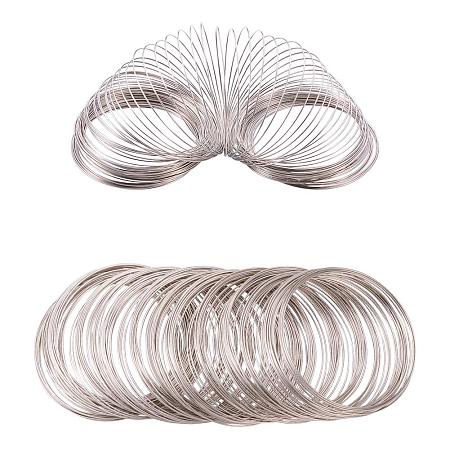 BENECREAT About 300 Loop 22 Gauge Jewelry Wire Silverton Memory Beading Wire for Wire Wrap DIY Jewelry Making - Inner Dia 55m, Thick 0.6mm