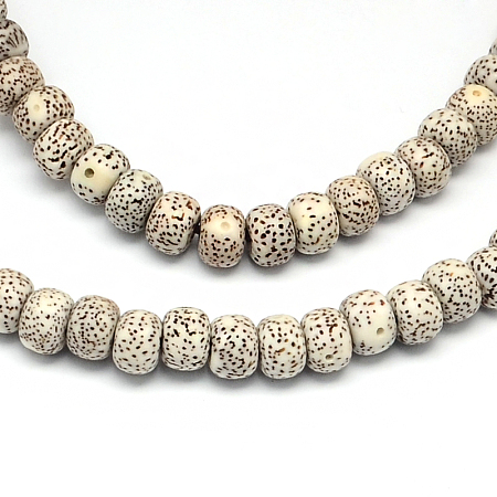 Honeyhandy Undyed & Natural Moon and Star Xingyue Bodhi Bead Strands, Buddhism Mala Beads Jewelry Findings, Coconut Brown, 8x6mm, Hole: 1.5~2mm, about 114pcs/strand