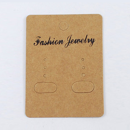 Honeyhandy Paper Earring Display Card, Rectangle, Goldenrod, Size: about 67mm long, 50mm wide
