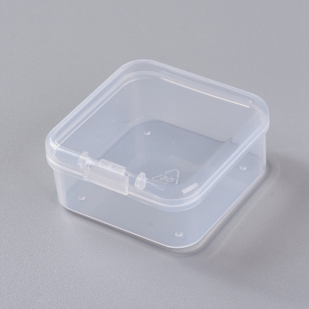 Honeyhandy Plastic Boxes, Bead Storage Containers, Square, Clear, 4.5x4.5x2cm, Inner Diameter: 4.1x4.1cm