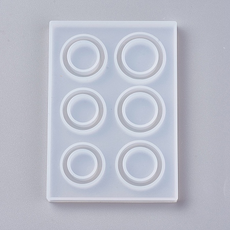 Honeyhandy Ring Silicone Molds, Resin Casting Molds, For UV Resin, Epoxy Resin Jewelry Making, White, 83x59x8mm, Inner Size: 18mm and 19mm