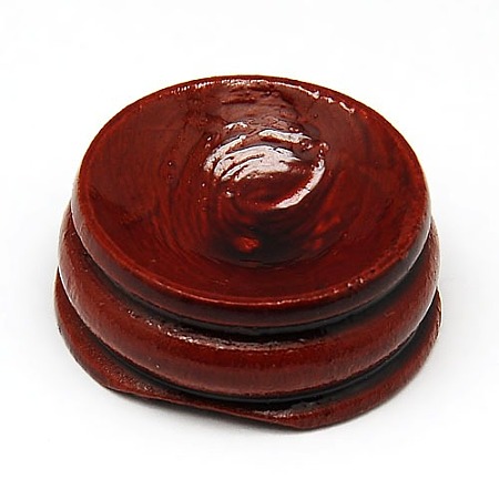Honeyhandy Wood Decoration Accessories Display Bases for Gemstone, Dark Red, 30x12mm