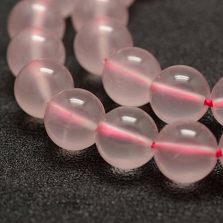 Honeyhandy Natural Rose Quartz Beads Strands, Round, 8mm, Hole: 1mm, about 47pcs/strand, 15.5 inch(39cm)