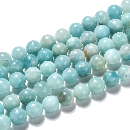 Natural Amazonite Beads Strands Grade A+, Round, 8mm, Hole: 1mm, about 49pcs/strand, 15.47 inch(39.3cm)