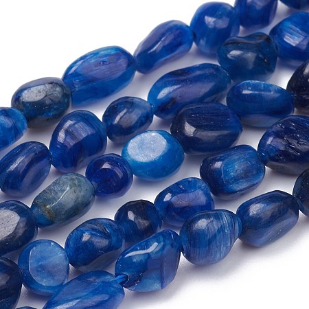 Honeyhandy Natural Kyanite/Cyanite/Disthene Beads Strands, Nuggets, Tumbled Stone, 5~10x4~5x3~4mm, Hole: 0.8mm, about 61pcs/strand, 15.35 inch(39cm)