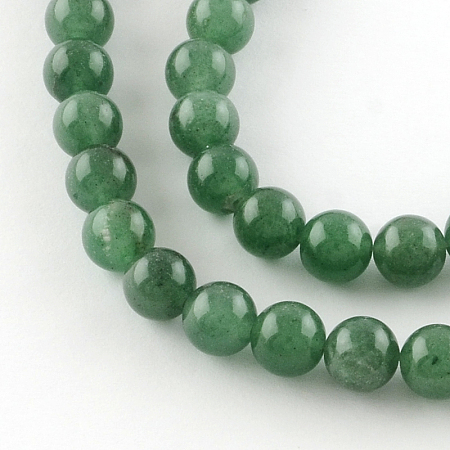 Honeyhandy Round Natural Green Aventurine Beads Strands, 8mm, Hole: 1mm, about 46pcs/strand, 15 inch