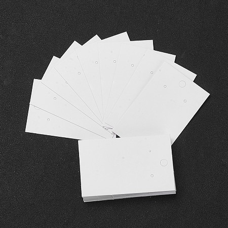 Honeyhandy Paper Earring Display Card, Used for Pendants and Earrings, White, 80x50mm