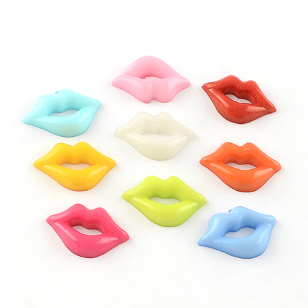 ARRICRAFT Lip Plastic Cabochons, Mixed Color, 14x21x4mm