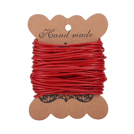 PandaHall Elite 1 Roll 2mm Red Cowhide Round Leather Cords For Bracelet Necklace Beading Jewelry Making 11 Yard