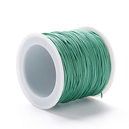 Honeyhandy Braided Nylon Thread, DIY Material for Jewelry Making, Medium Turquoise, 0.8mm, 100yards/roll