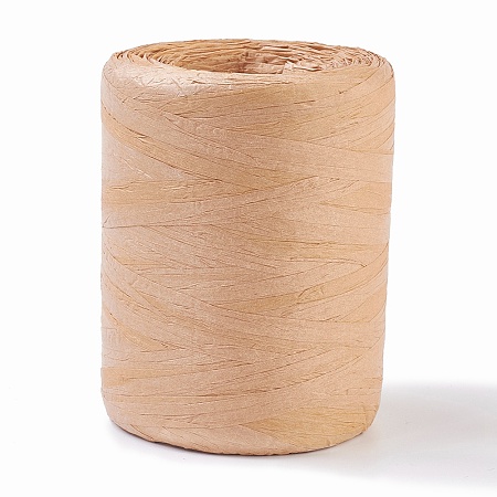 Honeyhandy Raffia Natural Rope, for Jewelry Making, BurlyWood, 15~40mm, about 109.36 yards(100m)/roll