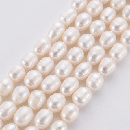 Arricraft Natural Cultured Freshwater Pearl Beads Strands, Potato, Antique White, 9~11x7~8x7~8mm, Hole: 0.6mm, about 19~20pcs/strand, 7.28 inch~7.67 inch(18.5~19.5cm)