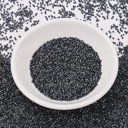 MIYUKI® Delica Beads Small, Cylinder, Japanese Seed Beads, 15/0, (DBS0001) Gunmetal, 1.1x1.3mm, Hole: 0.7mm; about 35000pcs/10g