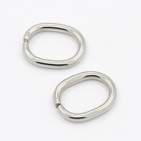 Honeyhandy 201 Stainless Steel Open Jump Rings, Oval, Stainless Steel Color, 13.5x11x1.5mm, Hole: 10x7mm