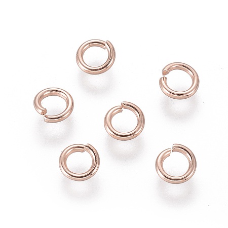 Honeyhandy 304 Stainless Steel Open Jump Rings, Rose Gold, 18 Gauge, 5x1mm, Inner Diameter: 3mm