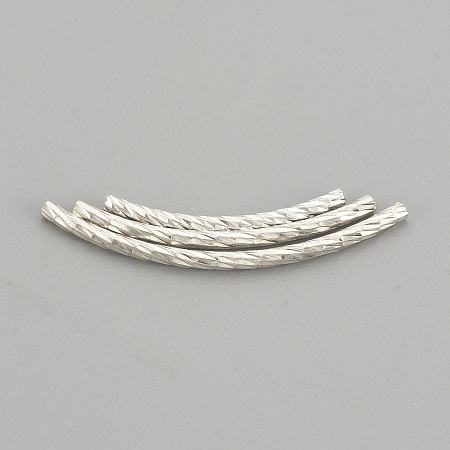 Honeyhandy 925 Sterling Silver Beads, Tube, Silver, 20x1.5mm, Hole: 1mm