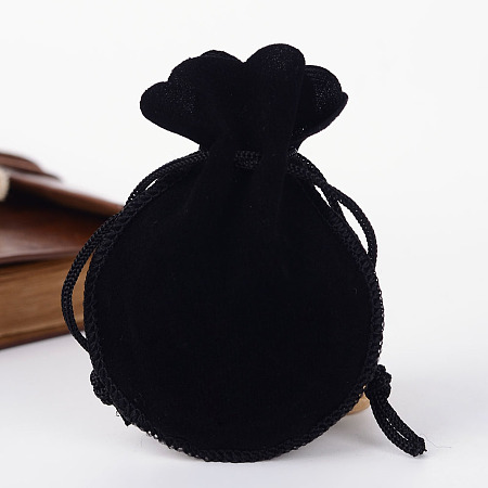 Honeyhandy Gourd Velvet Bags, Black, 9.5x7.5cm