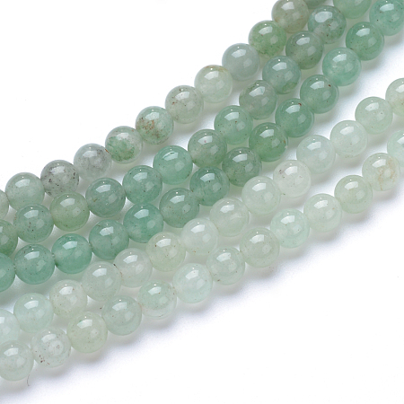 ARRICRAFT Natural Green Aventurine Bead Strands, Round, 8mm, Hole: 1mm, about 50pcs/strand, 15.7 inches
