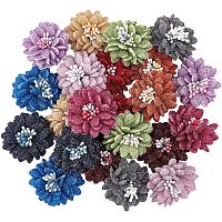 NBEADS 22 Pcs 11 Colors Non-Woven Fabric Flowers, Fabric Flower Embellishments with Glitter Powder for DIY Headbands Flower, Clothing, Shoes, Hats Accessories