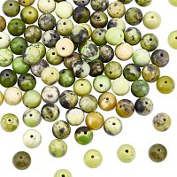 OLYCRAFT 96pcs Natural Serpentine Beads 8mm Green Heishi Beads Round Serpentine Beads Round Loose Gemstones Beads Energy Stone for Bracelet Necklace Jewelry Making