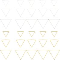 OLYCRAFT 120pcs Open Bezel Pendant Charm Hollow Frame Pendant Blanks Triangle Earring Charms Triangle Brass Rings Open Bezel for Earrings Making DIY Jewelry UV Resin Crafts - Golden & Silver Plated