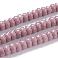 Arricraft K9 Glass Beads Strands, Imitation Jade Glass Beads, Rondelle, Thistle, 8~8.5x4.5~5mm, Hole: 1.4mm, about 84pcs/Strand, 15.87 inches(40.3cm)