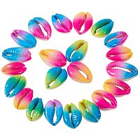 Arricraft 3 Color Spray Paint Cowrie Shell Beads 30pcs Smooth Cut Oval Seashells Beach Seashells Cowrie Shells Charm Beads with Big Hole for DIY Craft Jewelry Making