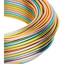 BENECREAT Multicolor Jewelry Craft Aluminum Wire (12 Gauge, 75 Feet) Bendable Metal Wire with Storage Box for Jewelry Beading Craft Project - Brown, Green, Blue, Pink, Yellow