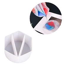 Honeyhandy Reusable Split Cup for Paint Pouring, Silicone Cups for Resin Mixing, 3 Dividers, White, 105x93x53mm, Inner Diameter: 88~98x35~41mm