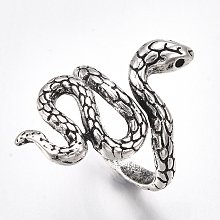 Honeyhandy Alloy Cuff Finger Rings, Wide Band Rings, Snake, Antique Silver, Size 9, 19mm