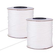 PandaHall Elite 2 Roll 1mm 100m/ 109 Yards White Polyester Ribbon Braided Lift Shade Cord for Blinds Windows Roman Shade Repair, Gardening Plant Craft (656 Feet Totally)