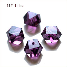 Honeyhandy Imitation Austrian Crystal Beads, Grade AAA, Faceted, Cornerless Cube Beads, Purple, 7.5x7.5x7.5mm, Hole: 0.9~1mm