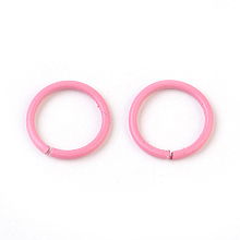 Honeyhandy Iron Open Jump Rings, Hot Pink, 18 Gauge, 10x1mm, Inner Diameter: 8mm