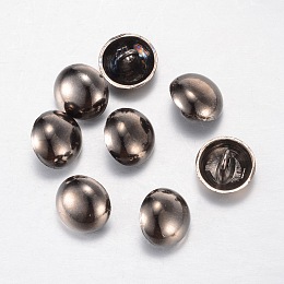 Honeyhandy Alloy Shank Buttons, 1-Hole, Dome/Half Round, Gunmetal, 11.5x10mm, Hole: 1.5mm