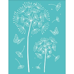 OLYCRAFT 2Pcs Self-Adhesive Silk Screen Printing Stencil Dandelion Theme Silk Screen Stencil Reusable Mesh Transfers Stencil for Painting on Wood T-Shirt Fabric Decoration - 7.7x5.5Inch