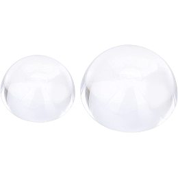 NBEADS 2 Pcs 2 Styles Crystal Dome Magnifier, Paperweight Glass Magnifying Half Ball Lens for Home Office Dispalay Decorations, Reading Aid, 57x26mm/77x36mm