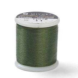 MIYUKI Beading Nylon Thread B, 330 DTEX/0.203mm/0.008", for Seed Beads, #11, Medium Sea Green, 55 yards(50 meters)/roll