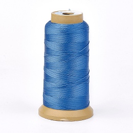 Honeyhandy Polyester Thread, for Custom Woven Jewelry Making, Dodger Blue, 1mm, about 230m/roll