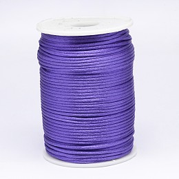 Honeyhandy Polyester Cord, Satin Rattail Cord, for Beading Jewelry Making, Chinese Knotting, Medium Purple, 2mm, about 100yards/roll