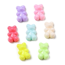 Honeyhandy Opaque Acrylic Beads, Bear, Mixed Color, 18.5x12x7.5mm, Hole: 1.6mm, 500pcs/500g