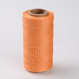 Honeyhandy Flat Waxed Polyester Cords, Orange, 1x0.3mm, about 284.33 yards(260m)/roll