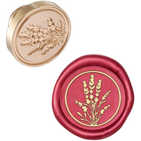 PandaHall Elite Wheat Wax Seal Stamp, Plant Harvest Sealing Wax Stamps Brass Head Vintage Retro Stamp for Letter Envelope Party Invitation Wine Packages Birthday Embellishment Gift Decoration