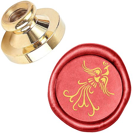 Pandahall Elite Wax Seal Stamp, 25mm Phoenix Retro Brass Head Sealing Stamps, Removable Sealing Stamp for Wedding Envelopes Letter Card Invitations Bottle Decoration