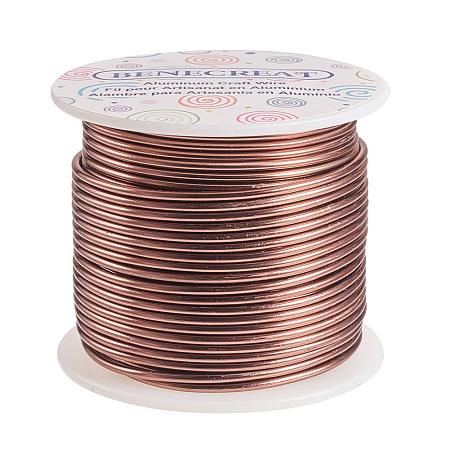 BENECREAT 12 17 18 Gauge Aluminum Wire (12 Gauge,100FT) Anodized Jewelry Craft Making Beading Floral Colored Aluminum Craft Wire - Brown