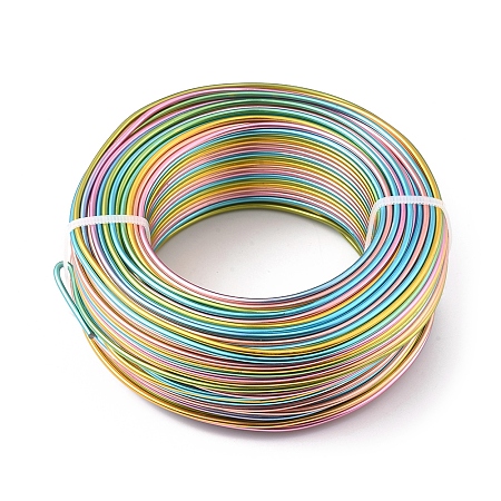 Honeyhandy 5 Segment colors Round Aluminum Craft Wire, for Beading Jewelry Craft Making, Colorful, 12 Gauge, 2mm, about 190.28 Feet(58m)/roll