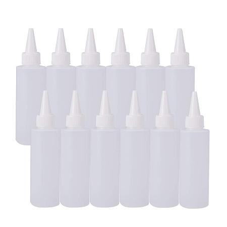 BENECREAT 12Pack 4 Ounce Plastic Squeeze Dispensing Bottles with Leak-Proof White Cap - Good For Crafts, Art, Glue, Multi Purpose