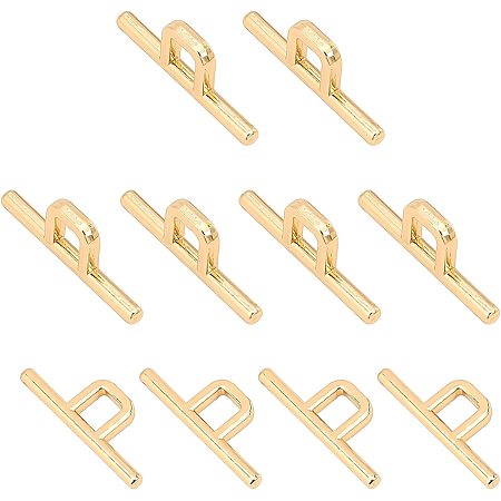 WADORN 10Pcs Metal Toggle Clasps, Alloy Square T-Bar Closure Connectors Gold Toggle Jewelry Clasps Bag Buckle Hardware for DIY Necklace Chain Bracelets Findings Jewelry Making, Inner Dia: 6.3mm
