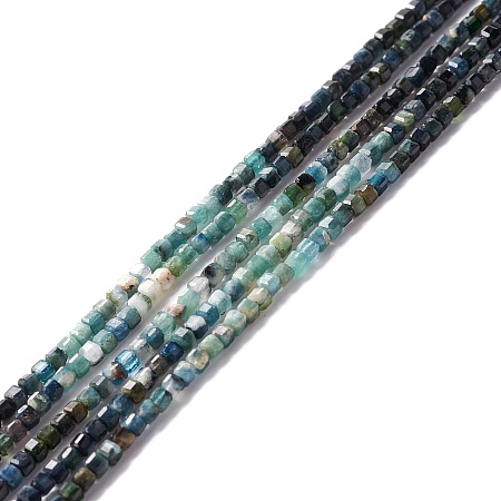 Natural Tourmaline Beads Strands , Faceted, Cube, 2.5x2.5mm, Hole: 0.7mm, about 168pcs/strand, 15.16 inch(38.5cm)