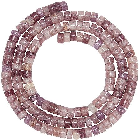 Arricraft Natural Stone Heishi Beads 149~171pcs, 4x2mm Disc Stone Beads, Flat Round Gemstone Loose Beads for for Jewelry Making Bracelet Earrings Necklace- Natural Lilac Jade