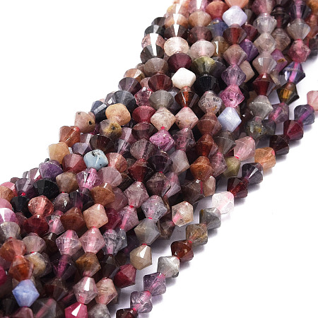 Natural Spinel Beads Strands, Faceted, Bicone, 5.5~6x5.5~6mm, Hole: 0.8mm, about 72pcs/strand, 15.55''(39.5cm)